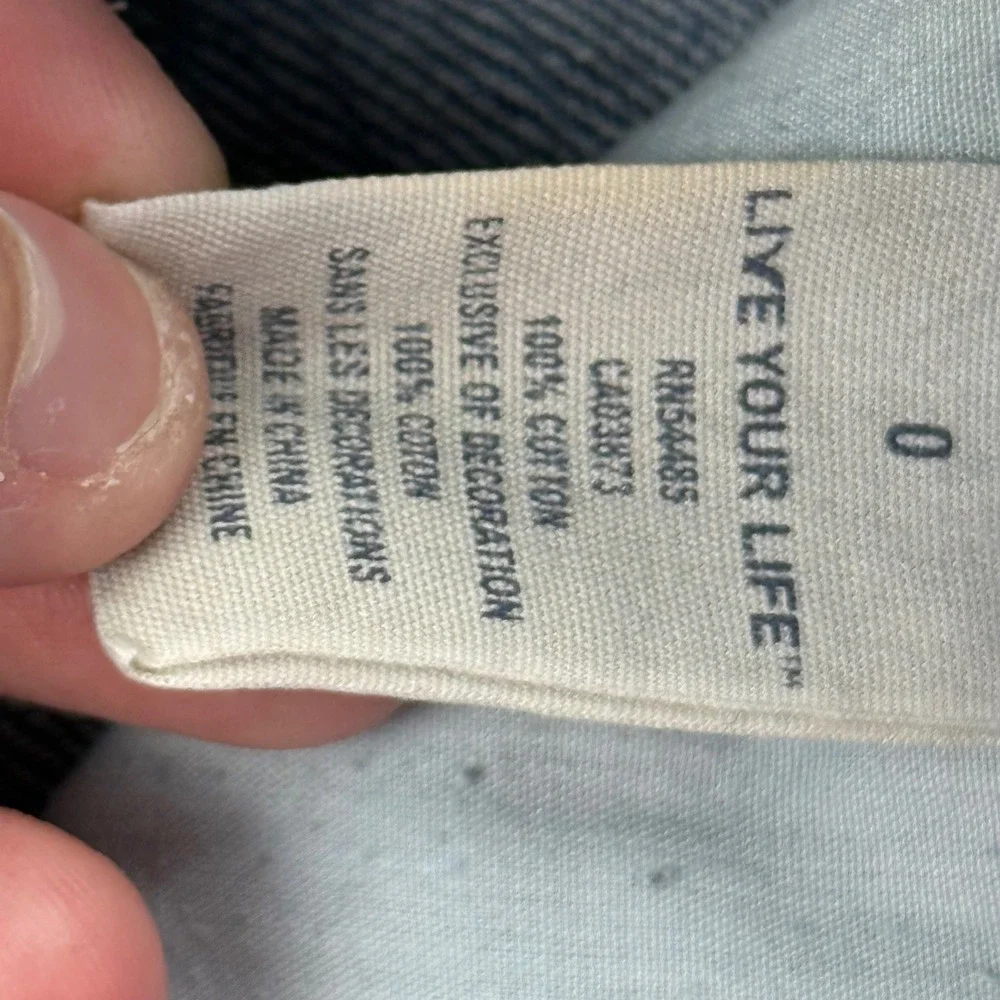 VTG American Eagle Denim Mini Skirt Low Rise Cotton Sz 0 Y2K Coquette Micro